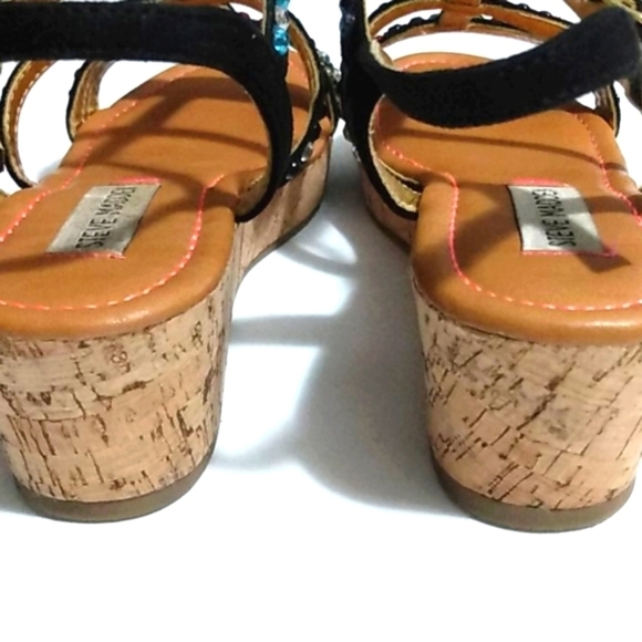 STEVE MADDEN Rhinestone Strappy Mini Wedge Platform Sandals Size 5 - Picture 5 of 13